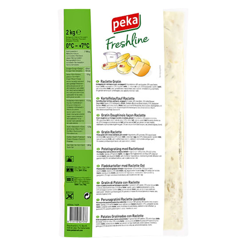 Raclette-style and bacon gratin dauphinois vacuum packed 2kg
