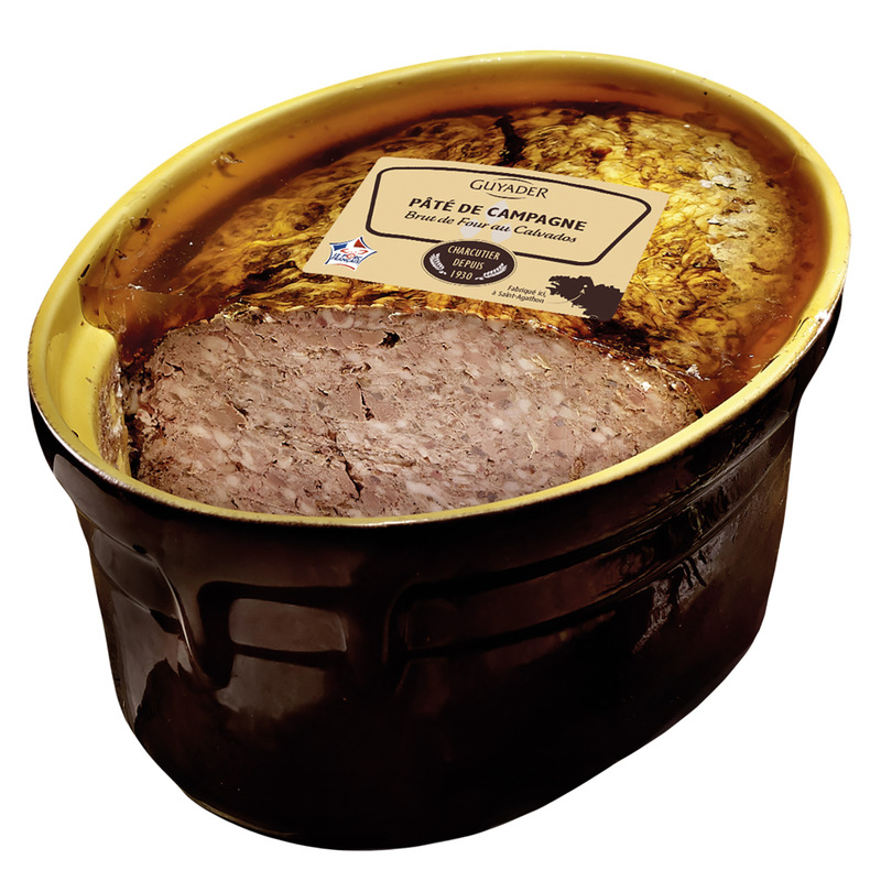 Country-style pâté with calvados french pork stoneware terrine ±5.5kg