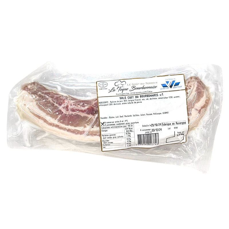 Cooked salt from Bourbonnais French pork vacuum packed ±400g