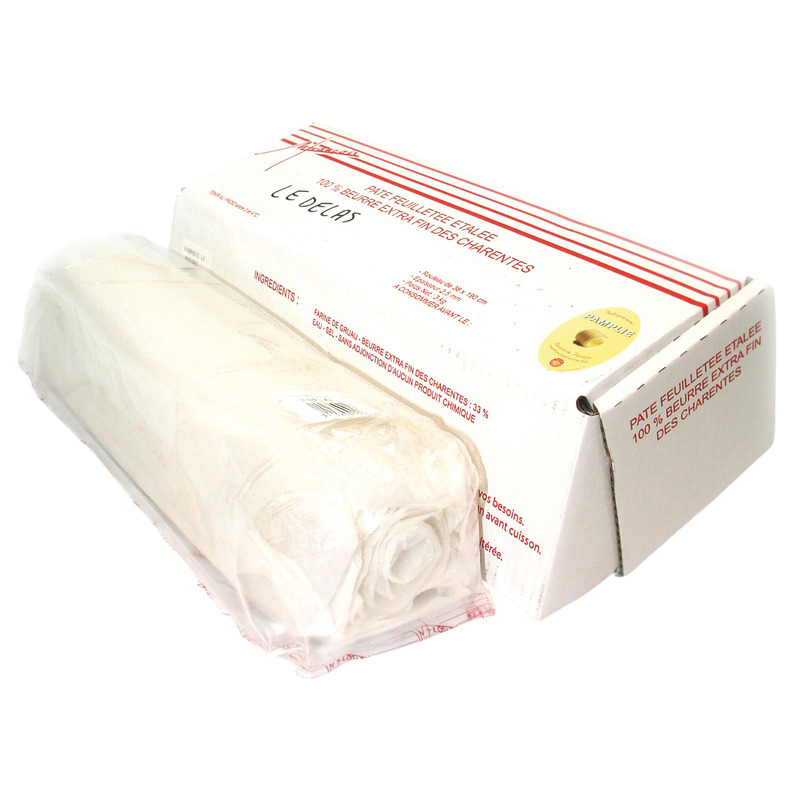 Pâte feuilletée pur beurre des Charentes étalée 2,5mm rouleau 38x190cm 3kg