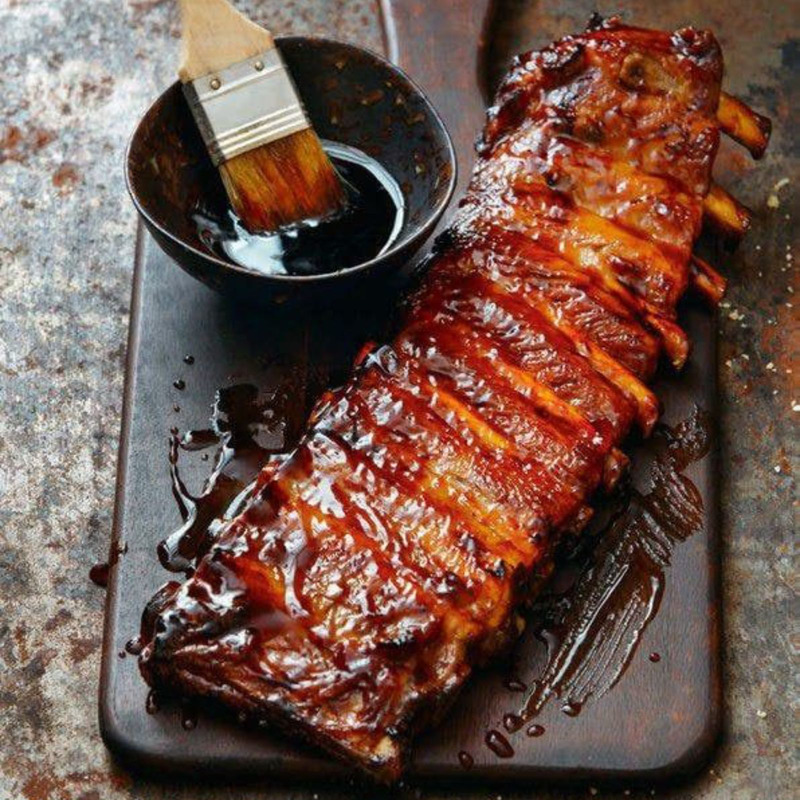Cooked flax-fed EBE French pork spare ribs ±800g