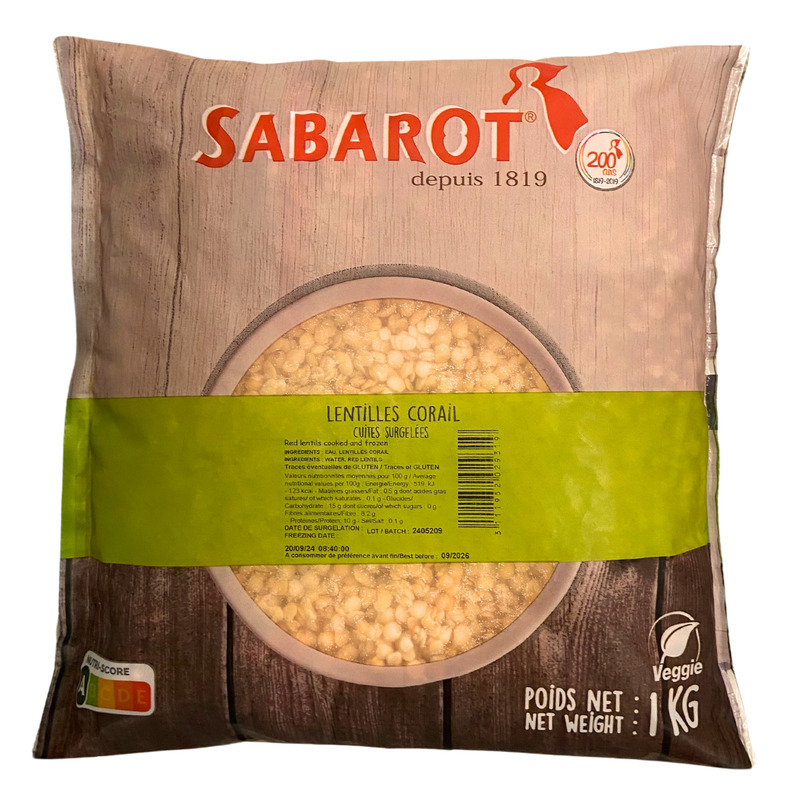 ❆ Pre-cooked coral lentils IQF 1kg
