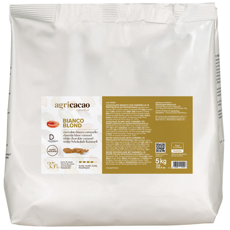 Chocolat blond de couverture Bianco Caramel 35% pistoles 1kg