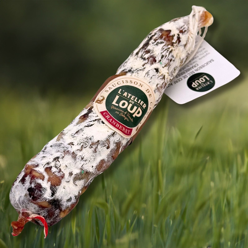 Venison sausage with cranberries ±170g