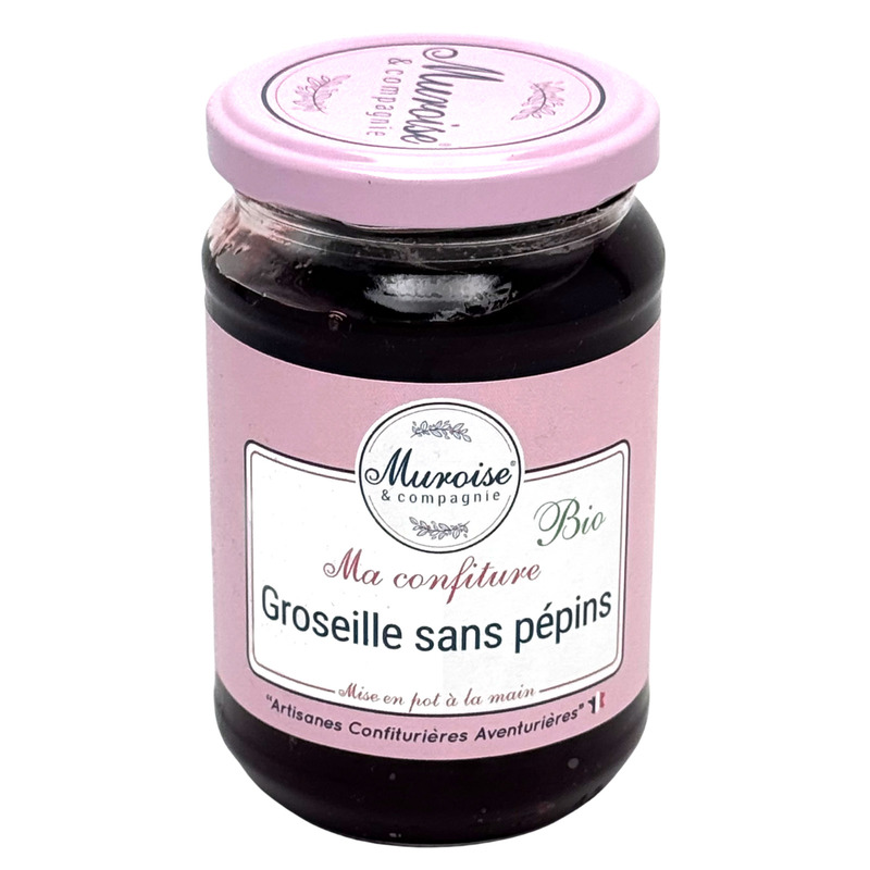 Confiture artisanale de groseille sans pépins BIO pot 350g
