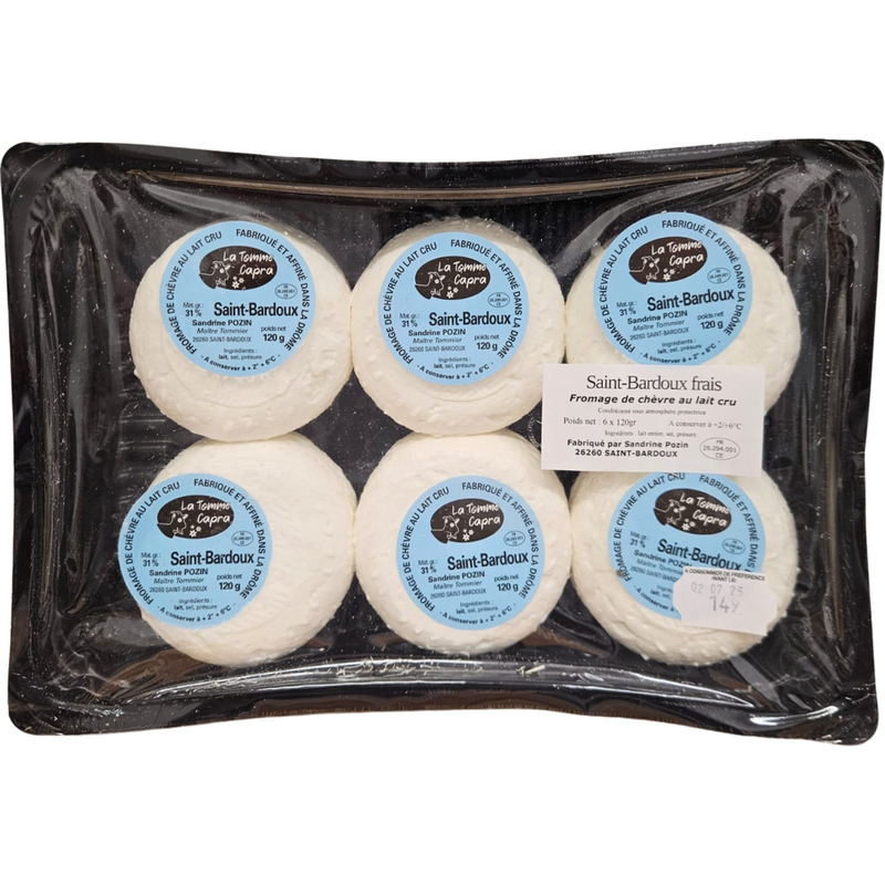Saint-Bardoux fresh unmoulded raw french goat's milk France atm.packed 6x80g