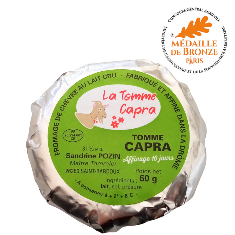Capra tomme cheese made from french raw goat's milk ±60g