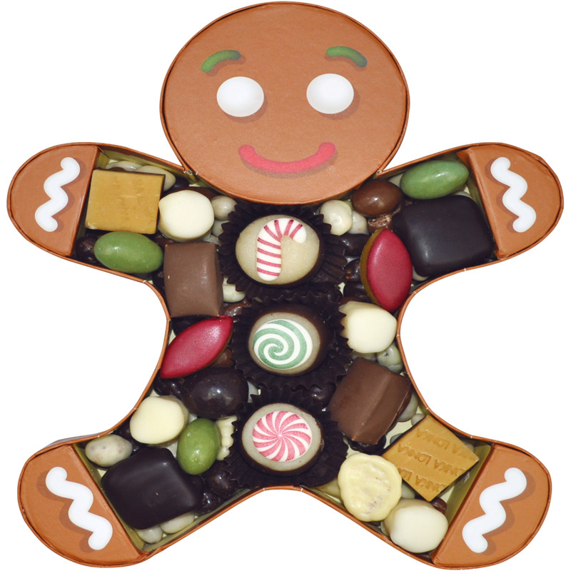 Gingerbread Choco | Festive chocolate and dried fruit assortment man-shaped box 270g