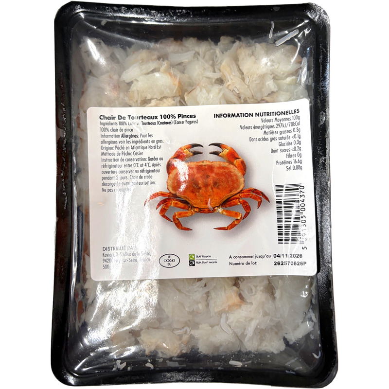 100% crab claw meat cooked 500g