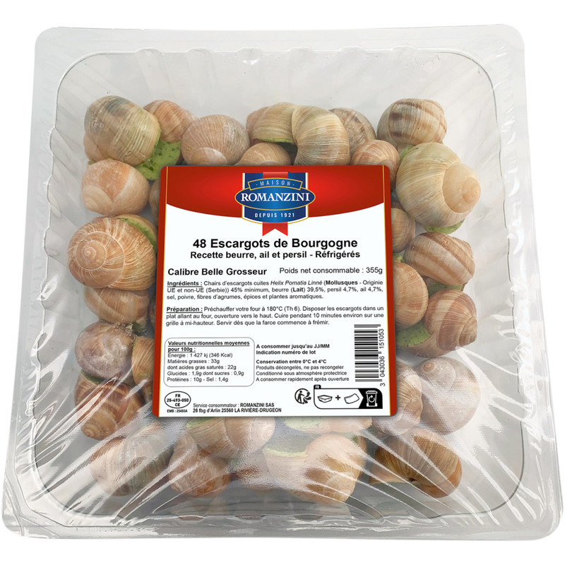 Escargots Bourgogne au chablis belle grosseur x48