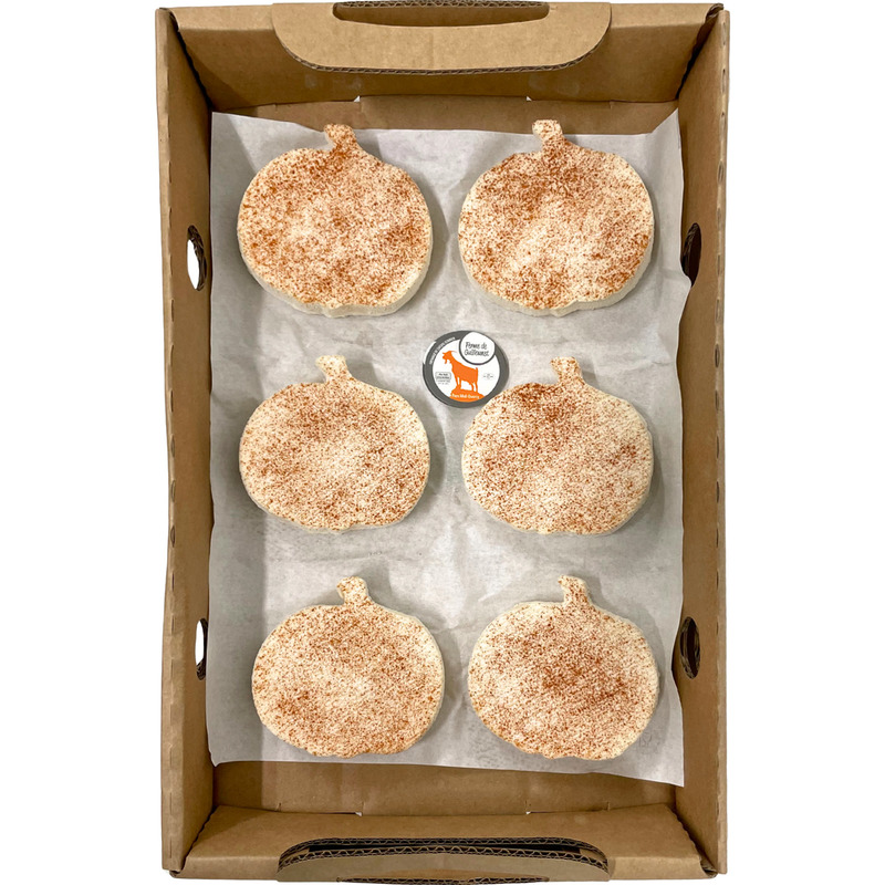 Farmhouse raw goat's cheese moulded in ashy pumpkin 6x±135g