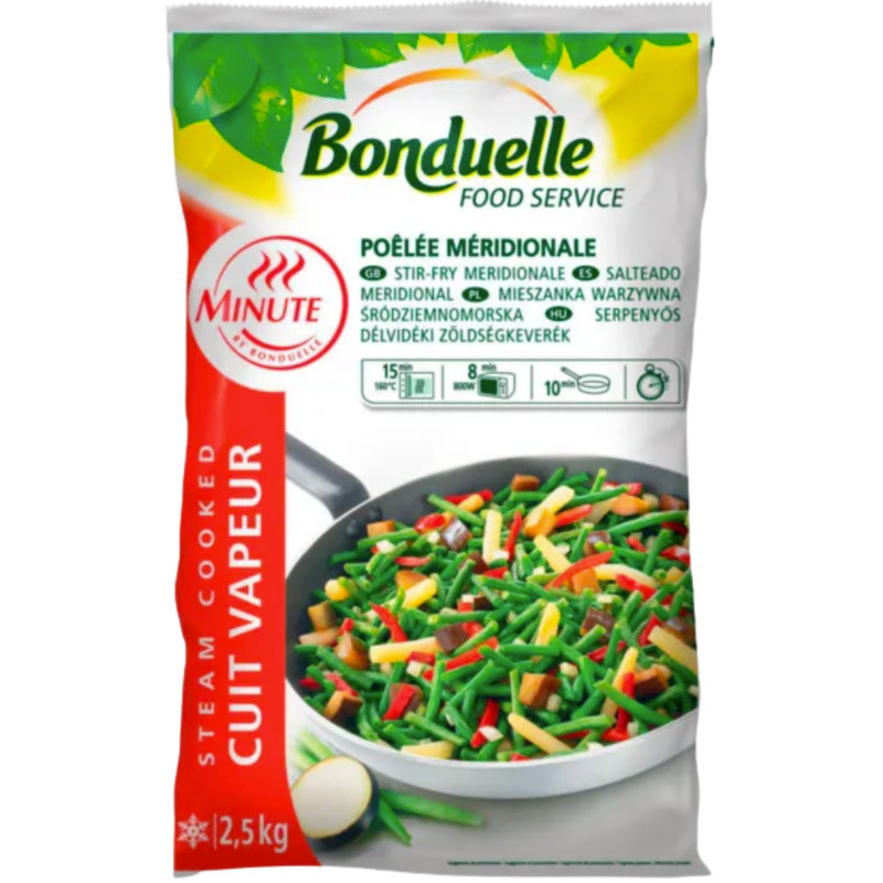 ❆ Stir-fry green beans. salsify. aubergine. pepper. onion Minute 2.5kg