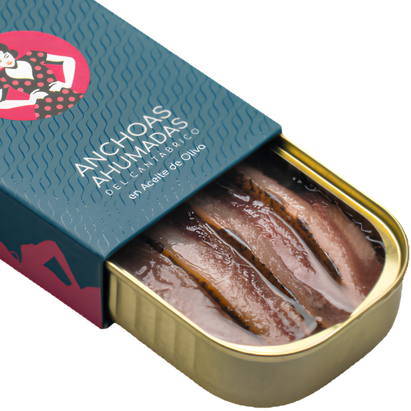 Anchois de Cantabrie Fumés à l'Huile d'Olive 100g