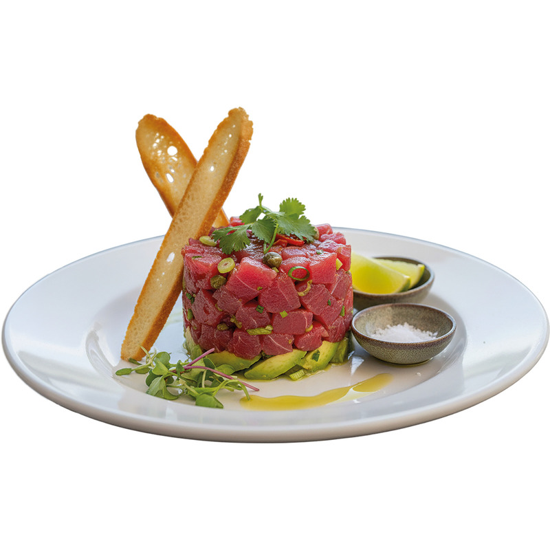 Portioned frozen yellowfin tuna tartare 30x100g