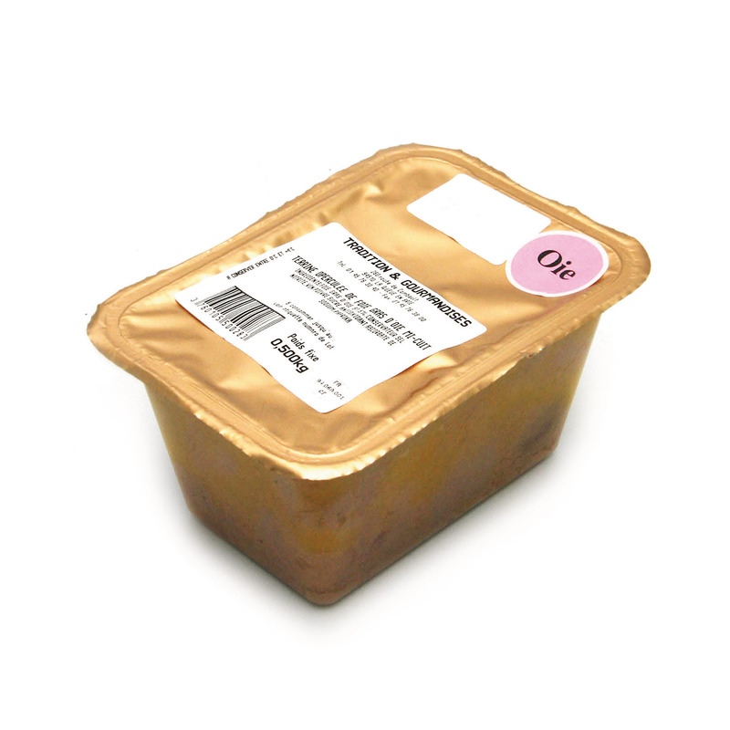 Bistro lightly cooked whole goose foie gras tub 500g